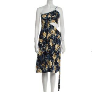 Reformation Midnight Blue Floral Midi Dress Size 6